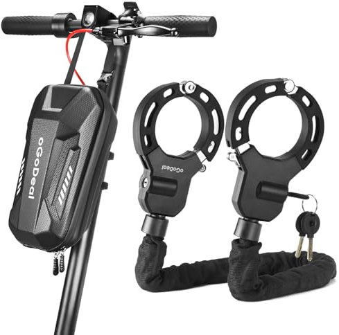 E Scooter Schloss, Handschellenschloss mit Wasserdichter Tasche, E Roller Schloss Diebstahlsicher, Hohe Sicherheit Schlösser für Scooter Roller/E-Bike/Motorrad
