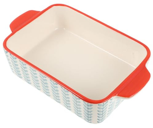 PRETYZOOM Bandeja De Cerámica Para Hornear Ideal Para Guisos y Ensaladas Con Doble Asa