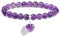 AWARDSEN Amethyst Armband Edelstein Violett Herz Heilsteine Armband Damen, Violett Kristall Armband Edelstein 8mm Edelstein Schmuck Geschenk für Frauen