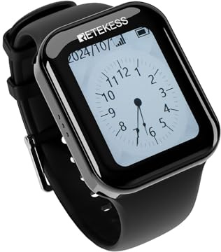 Retekess TD113 Restaurant Pager System, Schwesternrufsystem, Einstellbare Lautstärke, Timeout-Einstellung, Touchscreen, Watch Receiver kompatibel mit Allen Ruftasten für Restaurant, Krankenhaus