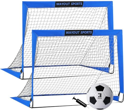 Wayout Sports - Porterías Fútbol Plegables con Balón e Hinchador para Niños y Adultos