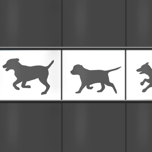 M-tec Sichtschutzstreifen bedruckt | Motiv Dynamic Dogs 1er Pack für Doppelstabmattenzaun | Hunde Zaunstreifen | Zaunblende mit Tiermotiv