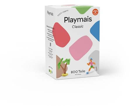 Playmais Classic 800 | 800 Teile | Bastelset | natürliches Spielzeug | inkl. Schwämmchen, Bastelmesser | vegan, verantwortungsvoll & sicher für Kinder & Umwelt | ab 3 Jahren