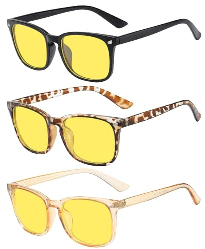 DKDDSSS 3 Pair Lunettes de Nuit Polarisées, Lunettes de Conduite de Nuit, Lunettes de Soleil Femme, Protection UV 400 Anti-Reflet pour Homme et Femme, Unisexe