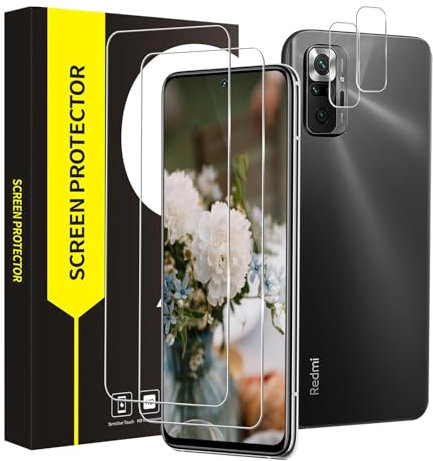 Bodyguard 2 Stück Schutzfolie für Panzerglas für Xiaomi Redmi Note 10 Pro 5G, +2 Kamera Schutzglas, 2,5D-Abdeckung, 9H Härte, Keine Blasen, Hoch Definition Redmi Note 10 Pro Displayschutzfolie