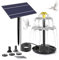 Solar Springbrunnen für Außen,Teichbrunnen mit 5 DüSen,4W Solarbrunnen Balkon,Solarspringbrunnen Aussen,Solar Brunnen für Garten,Teich,Vogel-Bad(Grauwit)
