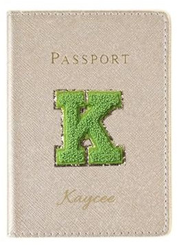 Portapassaporto da viaggio Nome personalizzato Ciniglia iniziale Passaporti Cover Porta passaporto in pelle PU Accessorio per bagagli Regali personalizzati per uomini donne