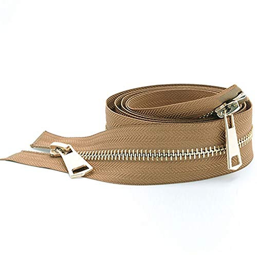 BPABDEITR Cerniera Lampo in Metallo Aperta 120 cm Multicolore 1 pz for Cucire(Camel)