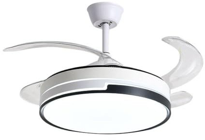 Genérico Ventilador de Techo con Luz, Ventilador Techo con Luz Silencioso, Panel Solar Control Remoto, 3 Temperaturas de Color, 6 Velocidades(Black)