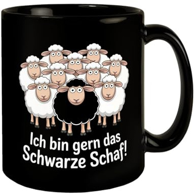 Ich bin gern das schwarze Schaf! Tasse Humorvoller Becher für Büro und Zuhause Familie besonders