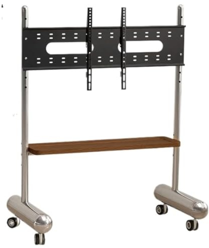 FBSHAD TV Stand with Swivel & Height Adjustment, Mobile Rolling TV Cart with Shelf for 32-65 Inch TVs, Stainless Steel Frame(5075inch)