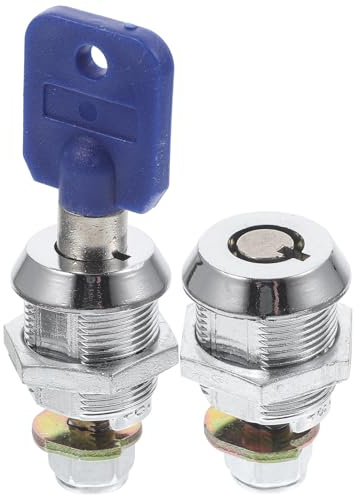 Cerradura Tubular de Leva 17mm para Caja, 2 Piezas | Varios Estilos, para Puertas Metálicas, Hierro y Plástico, Llave Incluida, Armarios y Vitrinas Color
