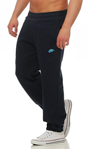 Nike Herren Sweathose Fleece Hose Sporthose Freizeithose dunkelblau/blau 586031-451