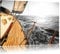 Pixxprint schief liegendes Segelboot B&W, Größe: 100x70cm, Leinwandbild, fertig gespannt, Wandbild, Dekoration, Kunstdruck, kein Poster