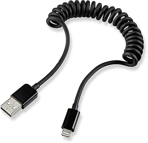 Renkforce USB-Kabel USB 2.0 USB-A Stecker, Apple Lightning Stecker 0.95 m Schwarz Spiralkabel RF4087422
