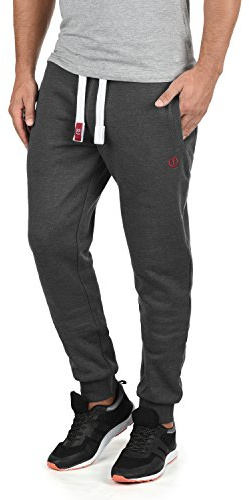!Solid SDBenn Herren Sweatpants Jogginghose Sporthose mit Fleece-Innenseite Kordelzug Label-Details Baumwollmischung Regular fit, Größe:M, Farbe:Med Grey (8254)