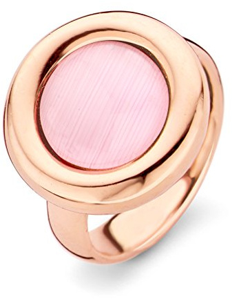 Orphelia Damen-Ring 925 Silber teilvergoldet Zirkonia pink Rundschliff Gr. 52 (16.6)-ZR-7197/PI/52
