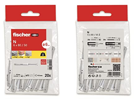 fischer 518045 – Borsa PROFIX N 6X80 Z / 20, acciaio inossidabile
