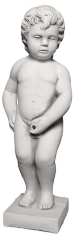 gartendekoparadies.de Manneken PIS, Steinfigur, H. 72 cm, 27 kg, Grau, frostsicher aus Steinguss für Außenbereich