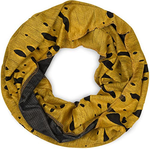 styleBREAKER Loop Schal im Destroyed Vintage used Look mit Rissen, Schlauchschal, Tuch, Unisex 01018078, Farbe:Gelb-Schwarz, Größe:Breit