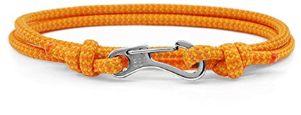 Eighty Eight Degrees Carabiner Climbing Bracelet, Handmade in The UK, Adjustable, Waterproof Climber Bracelet (Sunset & Silver)
