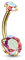 beyoutifulthings Bauch-nabelpiercing 2 Regenbogen-Effekt Zirkonia Rund 8mm Nabel-Piercing Chirurgenstahl Bananabell Gold Pink 1,6/10mm
