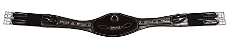 Acavallo Anatomischer Langgurt Kalbsleder + Nylon, Farbe:schwarz, Länge:125