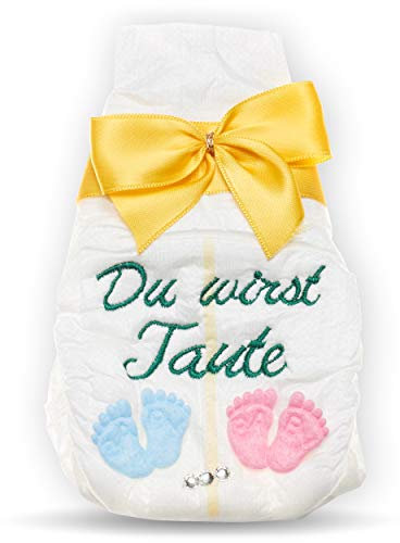 Du wirst Tante | Tanjo bestickte Windel I gelb | Schwangerschaft Überraschung Schwangerschaft, schwanger Überraschung, Tante werden, Karte wir bekommen Nachwuchs I Überraschung | Geschenke zur Geburt
