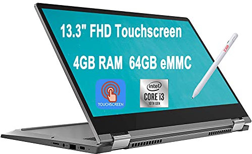 Flagship 2020 Lenovo Flex 5 13 Chromebook 2-in-1 Laptop 13.3 FHD Touchscreen Intel Core i3-10110U (Beats i5-7200U) 4GB RAM 64GB eMMC Backlit KB 720p Webcam USB-C Chrome OS + Pen