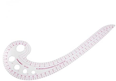 Onsinic 1pc 11.8 Comma Kunststoff Transparent Französisch Kurvenlineal 30 X 12,5 X 0,1 cm Shaped