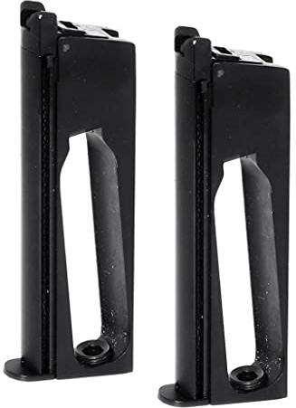 Airsoft Softair Ersatzteile WE (WE-TECH) 2pcs 16rd Co2 Magazin für EMG SAI RED/AW NE Serie/WE Single Stack 1911 GBB Pistole Schwarz