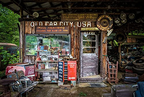 ROUTE 66 Fototapete VLIES-500x280 cm (6156A)-Oldtimer Autos Diner Vintage Cars Fotokunst Wandtapete-Inkl. Kleister-Vliestapete Bild Dekoration Wand-Dekor Moderne Motiv-Tapete Panorama Poster XXL