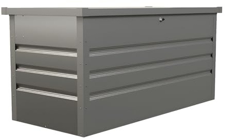 Vente-unique - Truhe fÃ Â ÂÂ Ã Â ÂÂ Ã Â ÂÂ Ã Â ÂÂ r den Garten, aus verzinktem Stahl, Volumen 400 l, Grau