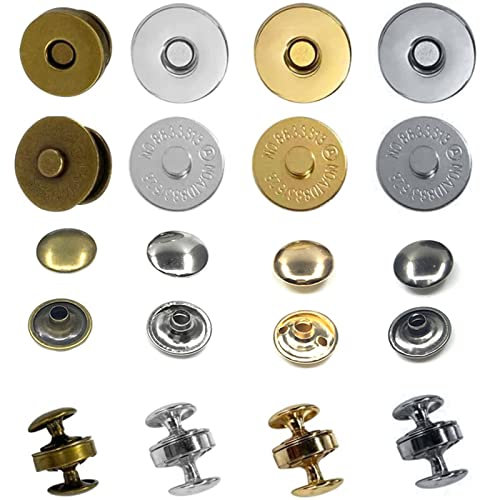 40 pcs 18mm DIY Fermoirs Pressions, Bouton Magnétique, Magnétiques Aimantent Circulaire Rétros pour Bricolage aimants Sacs à Mains 4 Couleur