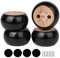 BQLZR Lot de 4 pieds de canapé ronds en bois noir 40 x 70 mm avec patins de pieds
