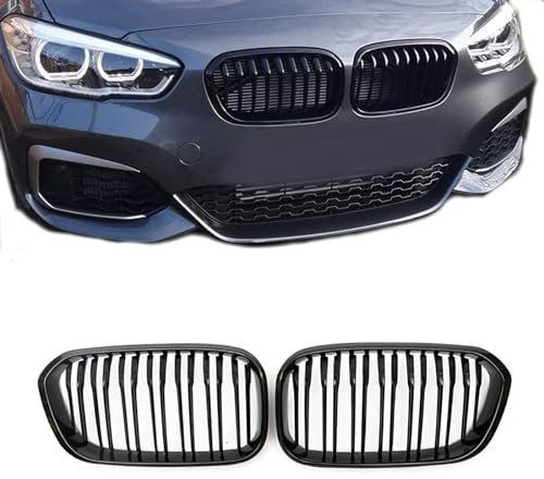 Gangying F20 F21 Rejilla de radiador para BMW Serie 1 F20 F21 Parrilla Negro riñones Negra Serie 1 F20 F21 Rejilla Doble 2015 2016 2017 2018