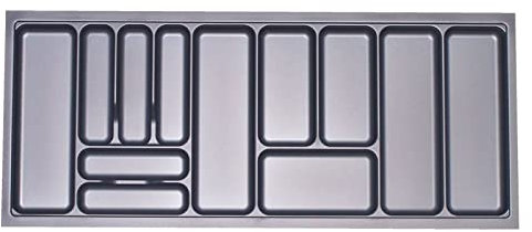KÖNIG Besteckeinsatz I Silbergrau für SO-Box, Blum Tandembox u. ModernBox mit Korpusbreiten 300-1200 mm (120er Korpus - 1.119 x 473 mm)