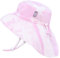 Jan & Jul Baby Abenteuer Sonnenhut mit Nackenschutz für Mädchen (Rosa Batik-Design, 6-24 Monate)