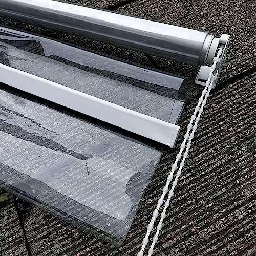 Wasserdichtes Transparentes Rollo,Durchsichtige Rollos Gartenrollos,PVC Winddichter Vorhang Kunststoff,Seitenrollo Verdunklungsrollo,Für Garten,Balkon,Pergola,Breite X Höhe (90x90cm)