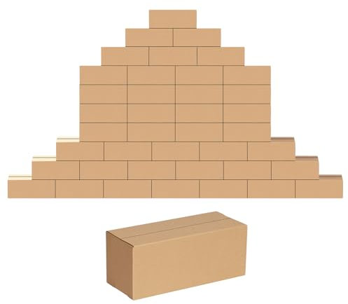 Edenseelake 40 Pack 10x4x4 inches Shipping Boxes Corrugated Cardboard Boxes for Packing, Mailng, Moving, Brown