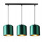 FKL DESIGN Home Deco Deckenlampe Schwarz Grün-Gold Deckenleuchte industrial style, retro, vintage 3 flammmig Wohnzimmerlampe Industrie E27 Schlafzimmerlampe Inca