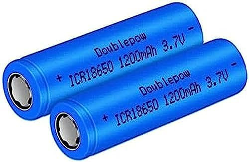 Rechargeable Batteries 3.7V 1200mAh Li-ion Batteries For Solar Lights, Flashlights, Headlights, Doorbells, RC Cars,4 Pz,Flat Head