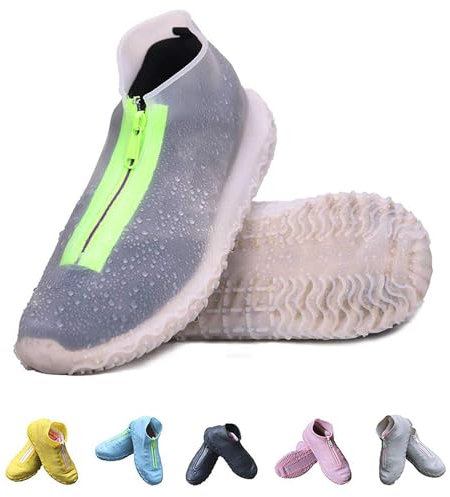 Vorgelen Wiederverwendbare Silikon Wasserdicht Überschuhe rutschfeste Schuhüberzieher Tragbarer Silikon Regenüberschuhe Für Regen Schneetag Schlammige Straßen Für Kinder Damen und Herren