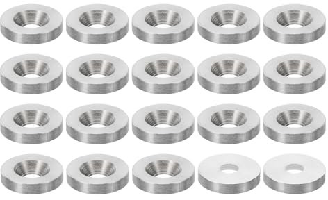 PATIKIL Rondelle a Testa Svasata M5, 20pz Diametro 18mm Altezza 3.5mm in Acciaio Inossidabile 304 Svasato Rondella Bullone Testa Svasata Rondelle Acciaio per Costruzione Industriale