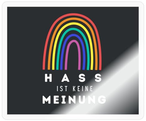 Spreadshirt Hass Ist Keine Meinung Statement Regenbogen Sticker, max. 10 x 10 cm, 10 x 10 cm, Transparent glänzend