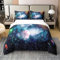 Loussiesd Solar System 100% Baumwolle Bettwäsche Set 135x200cm Outer Space Bettbezug Set Baumwolle Bettwäsche Set Universe Planets Bettbezug Set Galaxy Betten Set Nebula Cosmos Lila Bettwäsche-Set