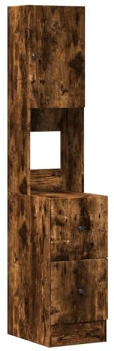 vidaXL Armoire de Cuisine chêne fumé 35x50x180 cm Bois d'ingénierie, Placard de Cuisine, unité de cuisinette, Armoire de Rangement avec tiroir