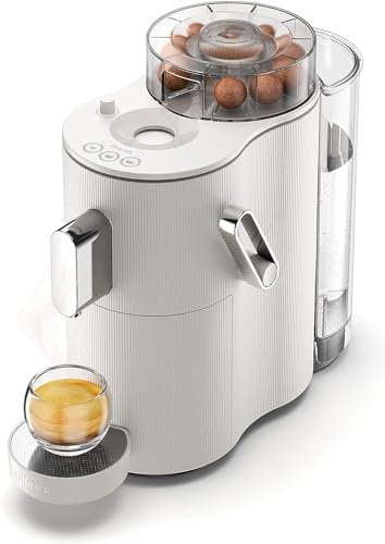 CAFE ROYAL SWITZERLAND PROFESSIONAL Machine à Café CoffeeB Globe Blanc 1.3L - Compatible Boules de Café 100% Compostables, Écologique, Programmable, Design