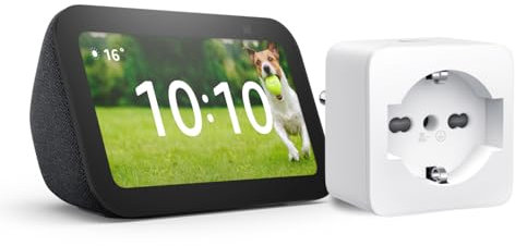 Echo Show 5 (3ª generazione) | Antracite + TP-Link Tapo Presa intelligente, compatibile con Alexa - Kit di base per Casa Intelligente