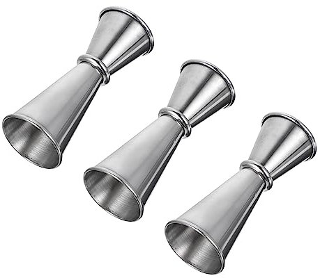 Cabilock 1 Juego Taza De Onza De Acero Inoxidable Medidor De Doble Cara Copa De Vino Jigger Measuring Cups Set Vaso Medidor Taza Medidora De Barman Taza Medidora De Cabezales 3 Piezas